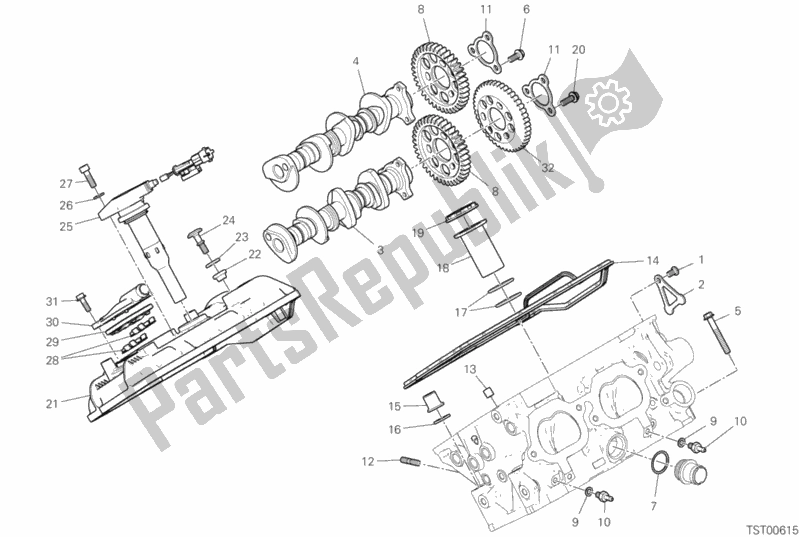 Alle onderdelen voor de Achterhoofd - Timing Systeem van de Ducati Superbike Panigale V4 R 998 2019